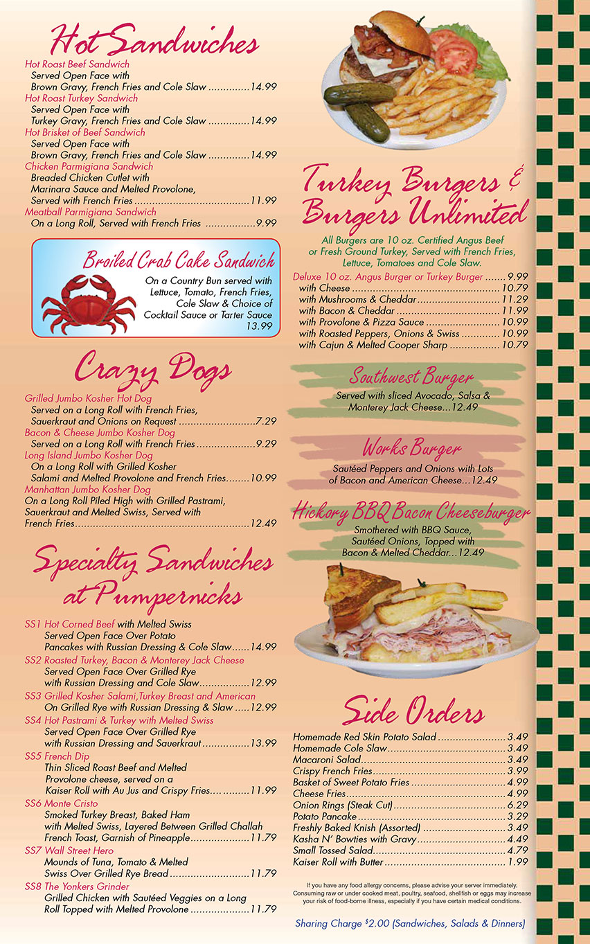 Pumpernick’s Delicatessen & Restaurant View Restaurant Menu
