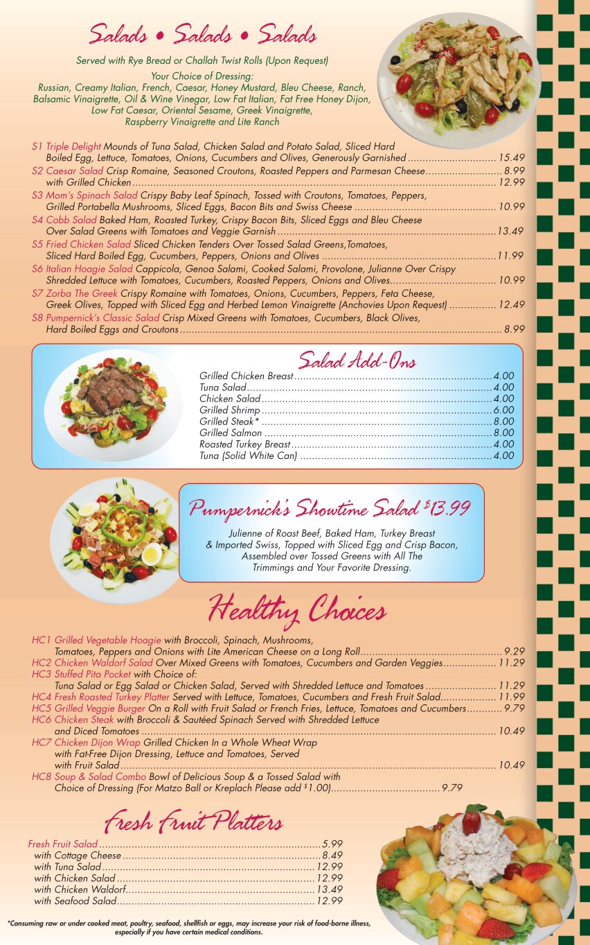 Pumpernick’s Delicatessen & Restaurant | View Restaurant Menu